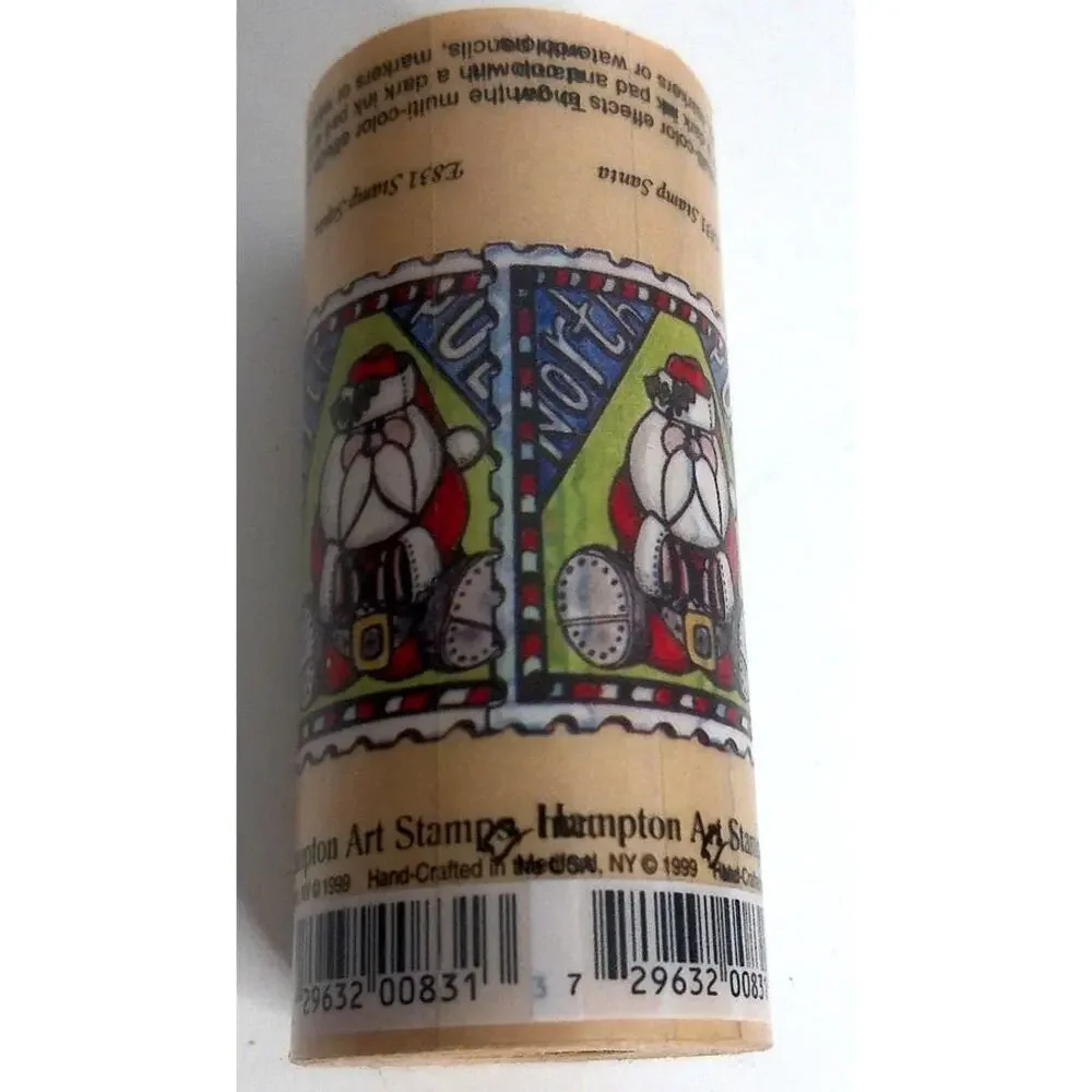 Vintage Hampton Art Stamps Christmas Stamp Santa Sticker Roll
